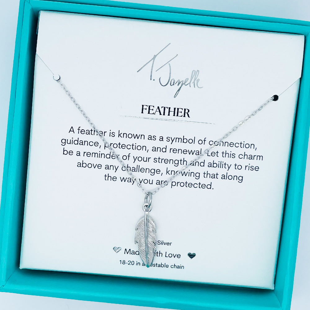 Feather Sterling Silver Charm Necklace