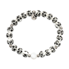 Floral Moments Bracelet- Black Painted Porcelain Beads