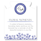 Floral Moments Bracelet- Blue Painted Porcelain Beads With Silver