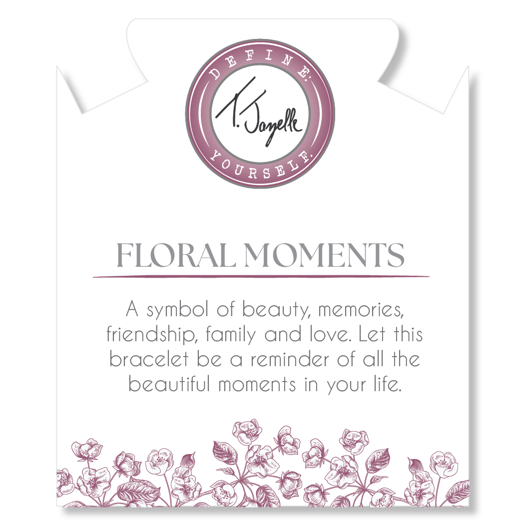 Floral Moments Bracelet- Pink Painted Porcelain Beads