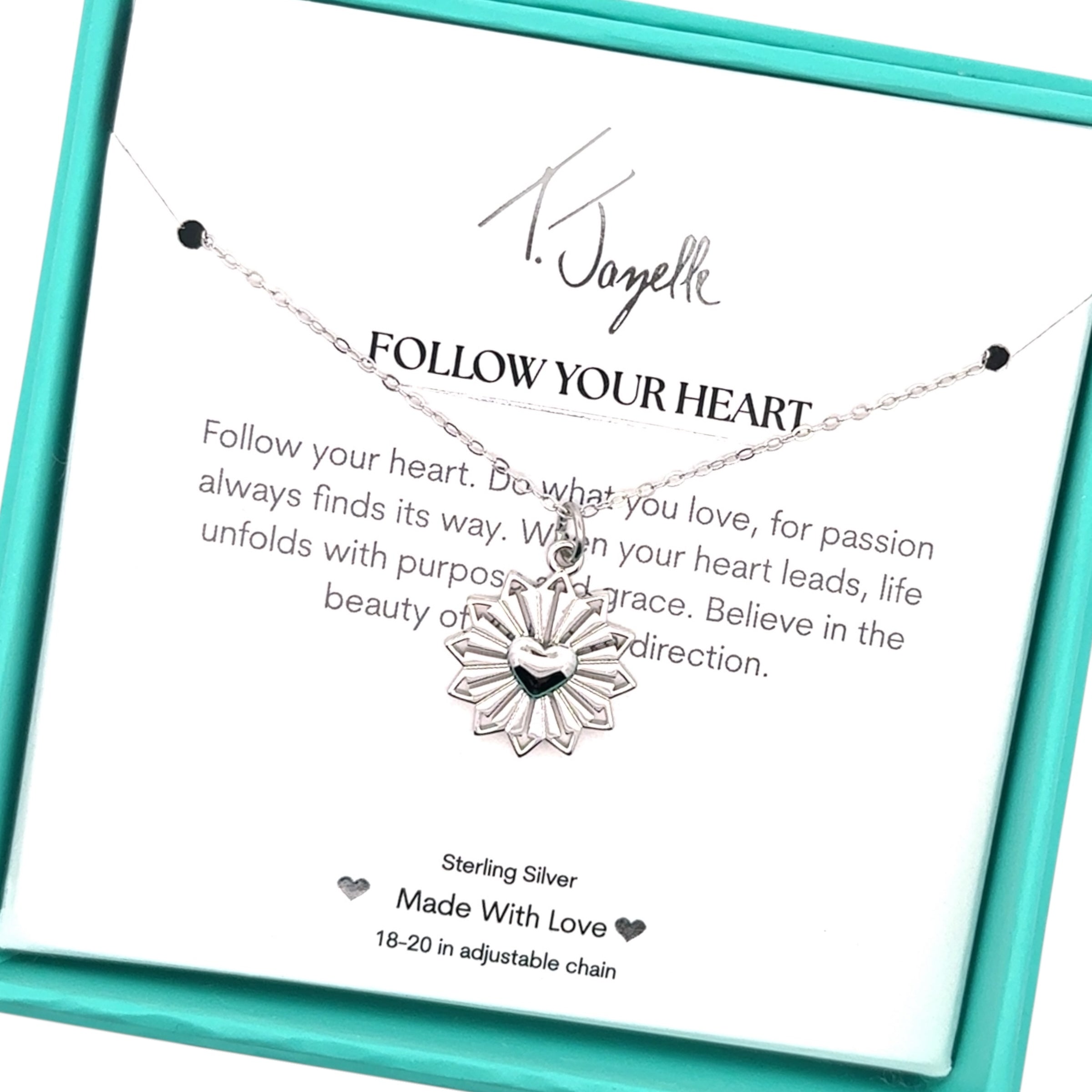 Follow Your Heart Sterling Silver Charm Necklace
