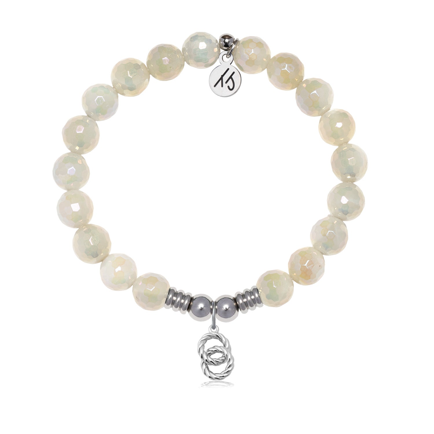Forever Connected Charm with Moonstone Gemstone Bracelet
