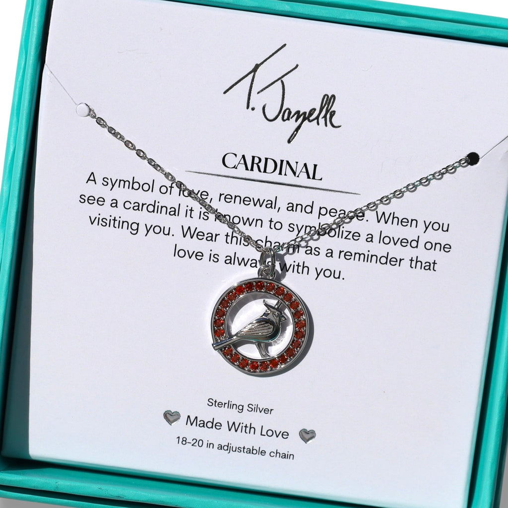 Garnet Cardinal CZ Sterling Silver Charm Necklace