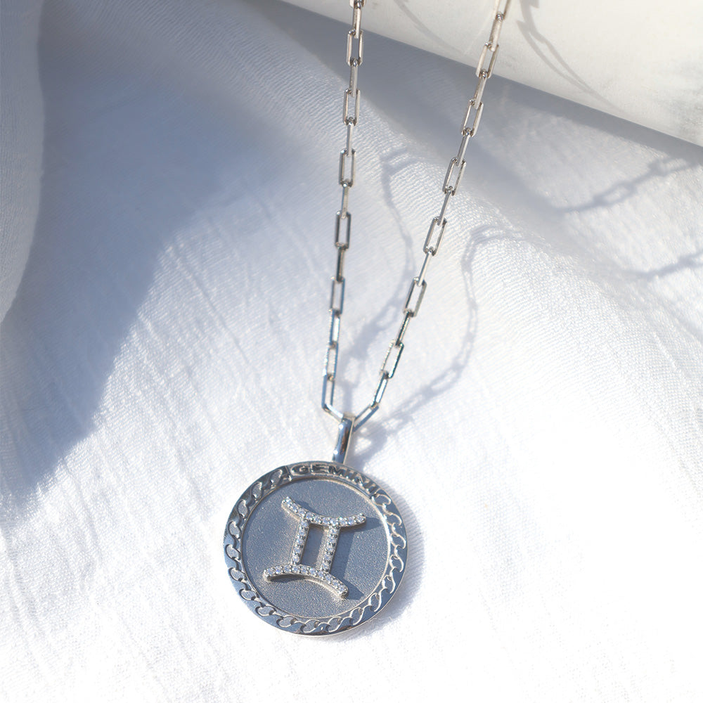 Gemini Sterling Silver Zodiac Necklace
