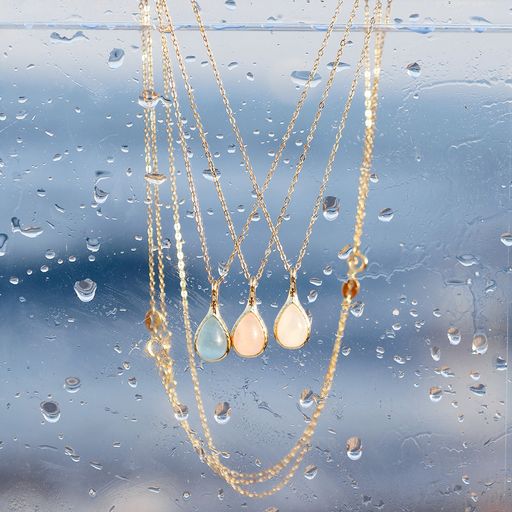 Gemstone Collection: Rose Quartz Stone Charm Necklace