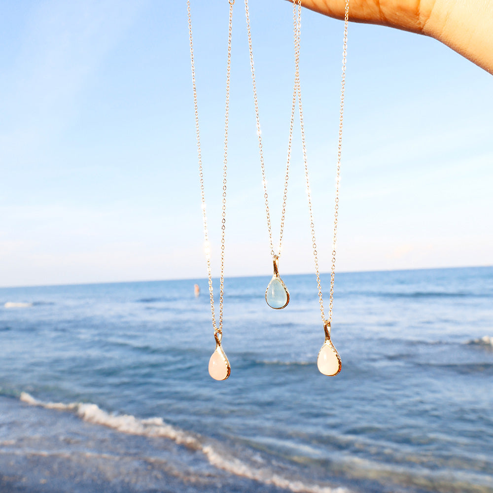 Gemstone Collection: Rose Quartz Stone Charm Necklace