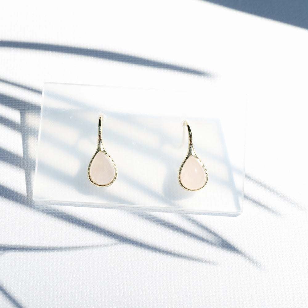 Gemstone Collection: Rose Quartz Stone Earrings