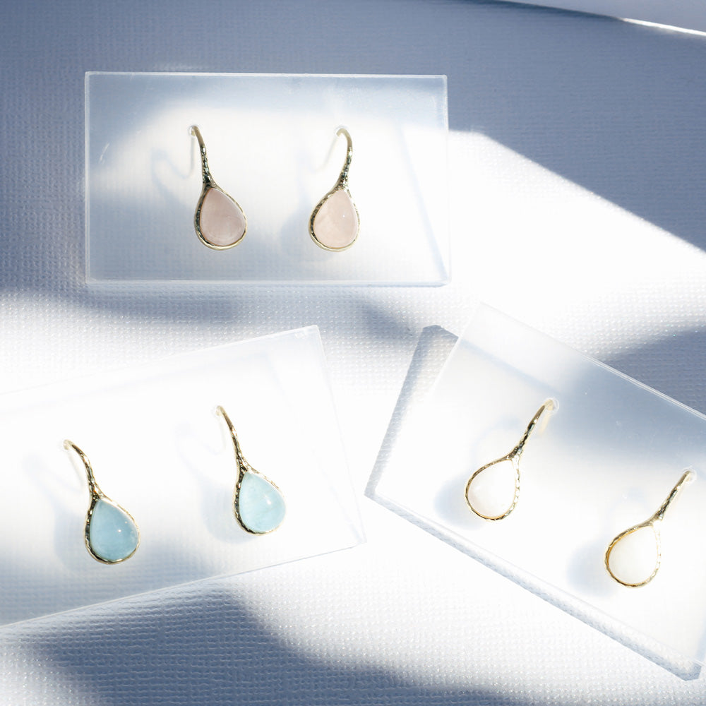 Gemstone Collection: Rose Quartz Stone Earrings