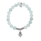 Ghost Charm with Blue Aquamarine Jade Gemstone Bracelet
