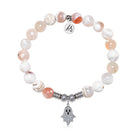 Ghost Charm with White Natural Agate Gemstone Bracelet
