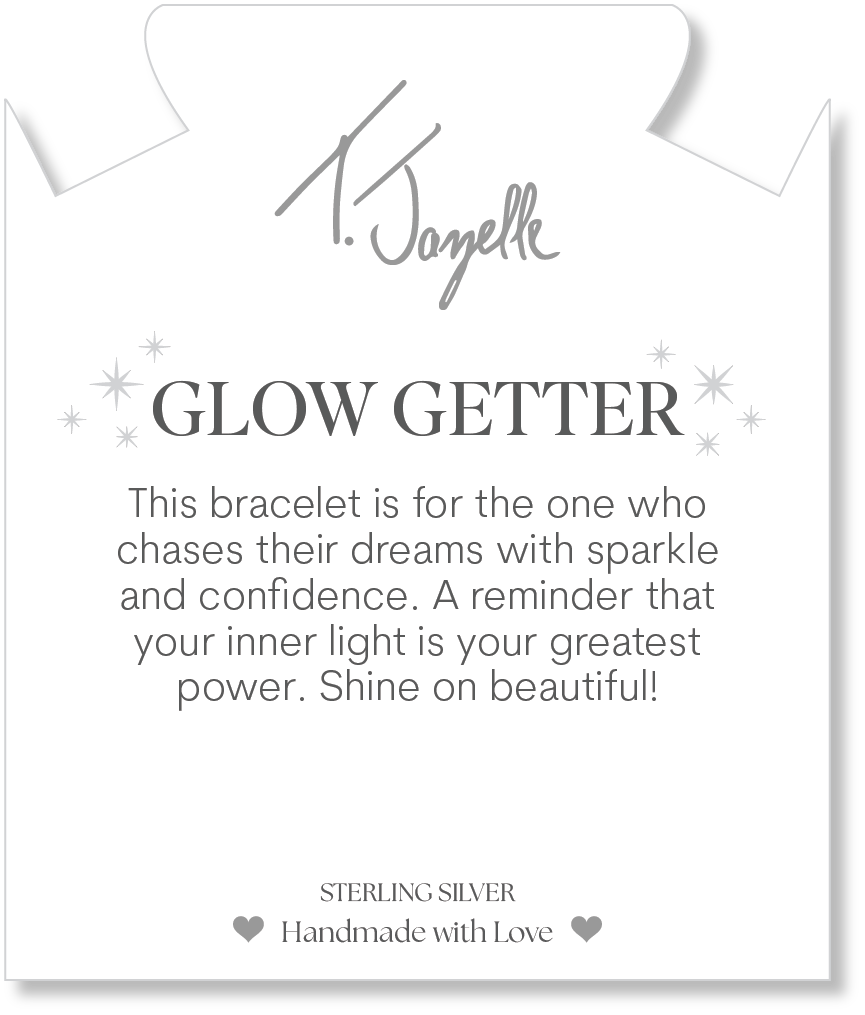 Glow Getter Collection- Blue Silver Agate Gemstone Bracelet