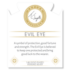 Gold Charm Collection - Amethyst Citrine Gemstone Bracelet with Evil Eye Gold Charm