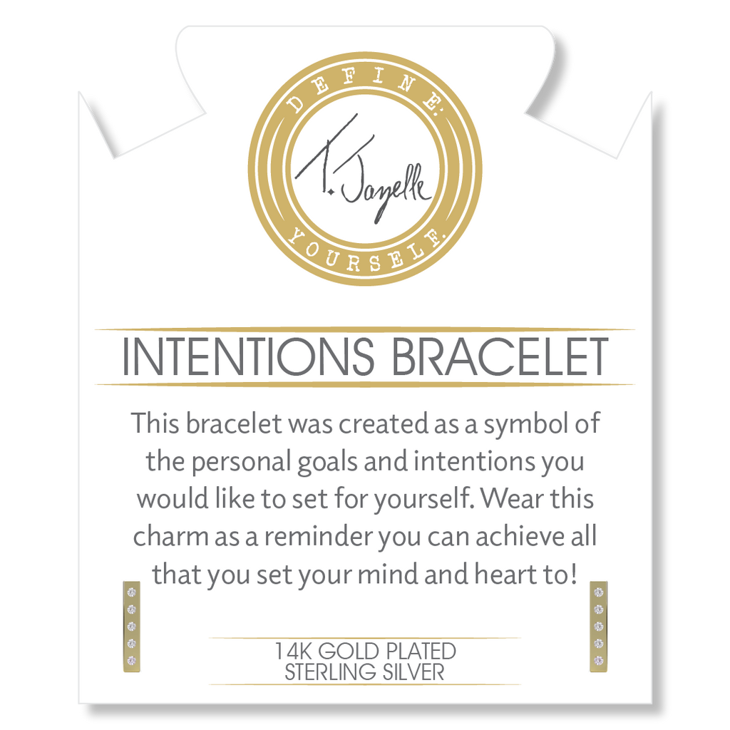 Gold Charm Collection - Amethyst Citrine Gemstone Bracelet with Intentions Gold Charm