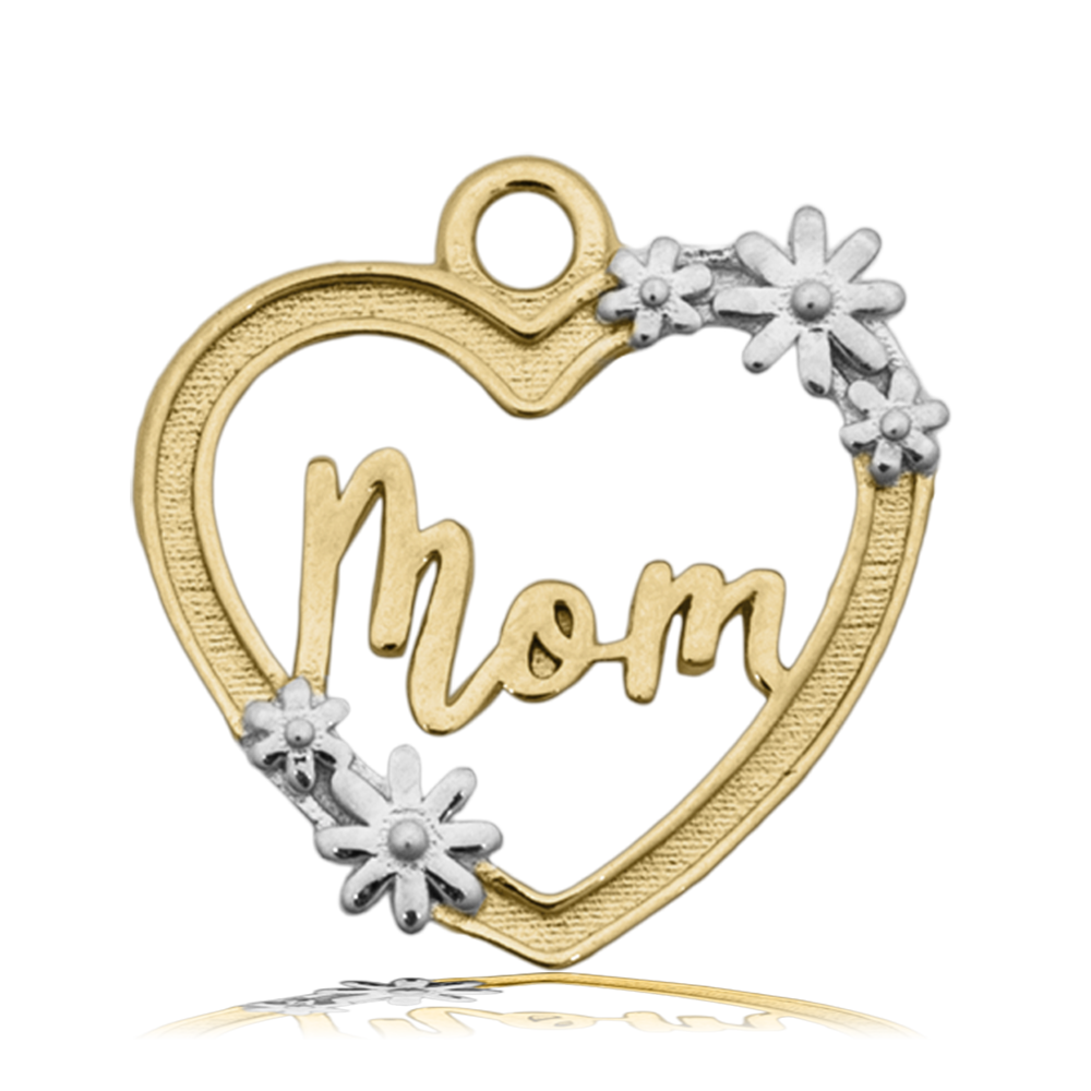 Gold Charm Collection - Amethyst Citrine Gemstone Bracelet with Mom Heart Gold Charm