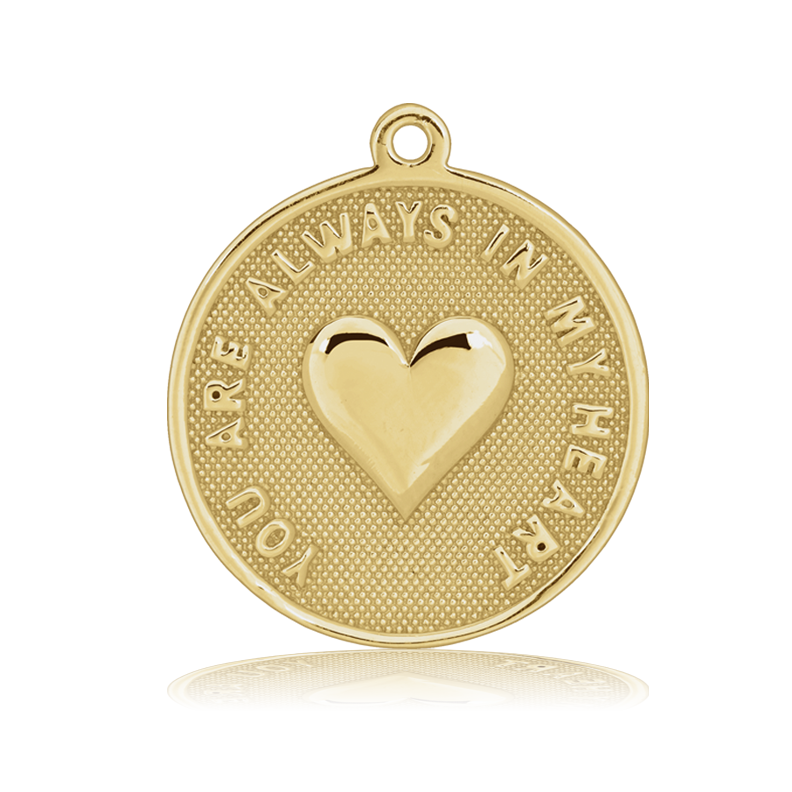 Gold Charm Collection - Aqua Amazonite Gemstone Bracelet with Always in my Heart Gold Charm