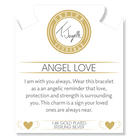 Gold Charm Collection - Aqua Amazonite Gemstone Bracelet with Angel Love Gold Charm Tiffany Jazelle