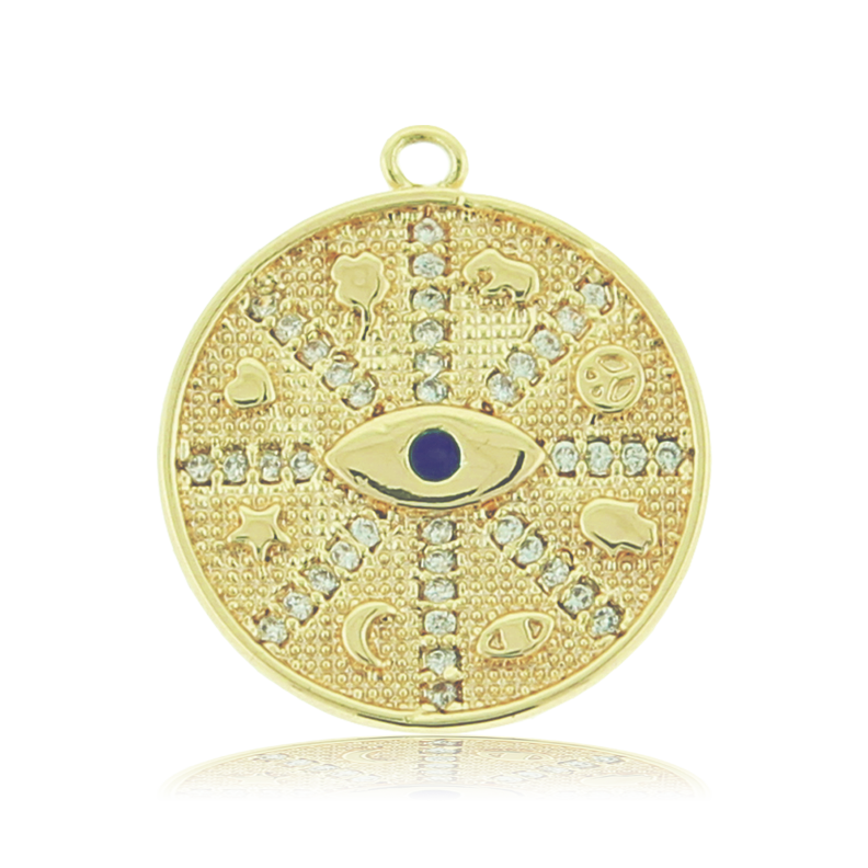 Gold Charm Collection - Aqua Fire Agate Gemstone Bracelet with Protection Gold Charm