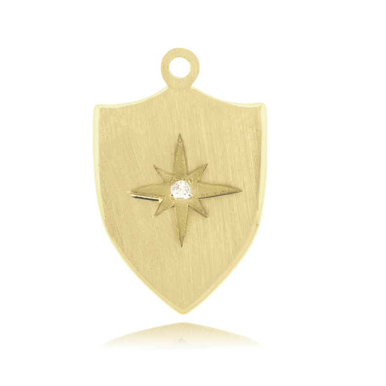 Gold Charm Collection - Aqua Fire Agate Gemstone Bracelet with Strength Shield Gold Charm