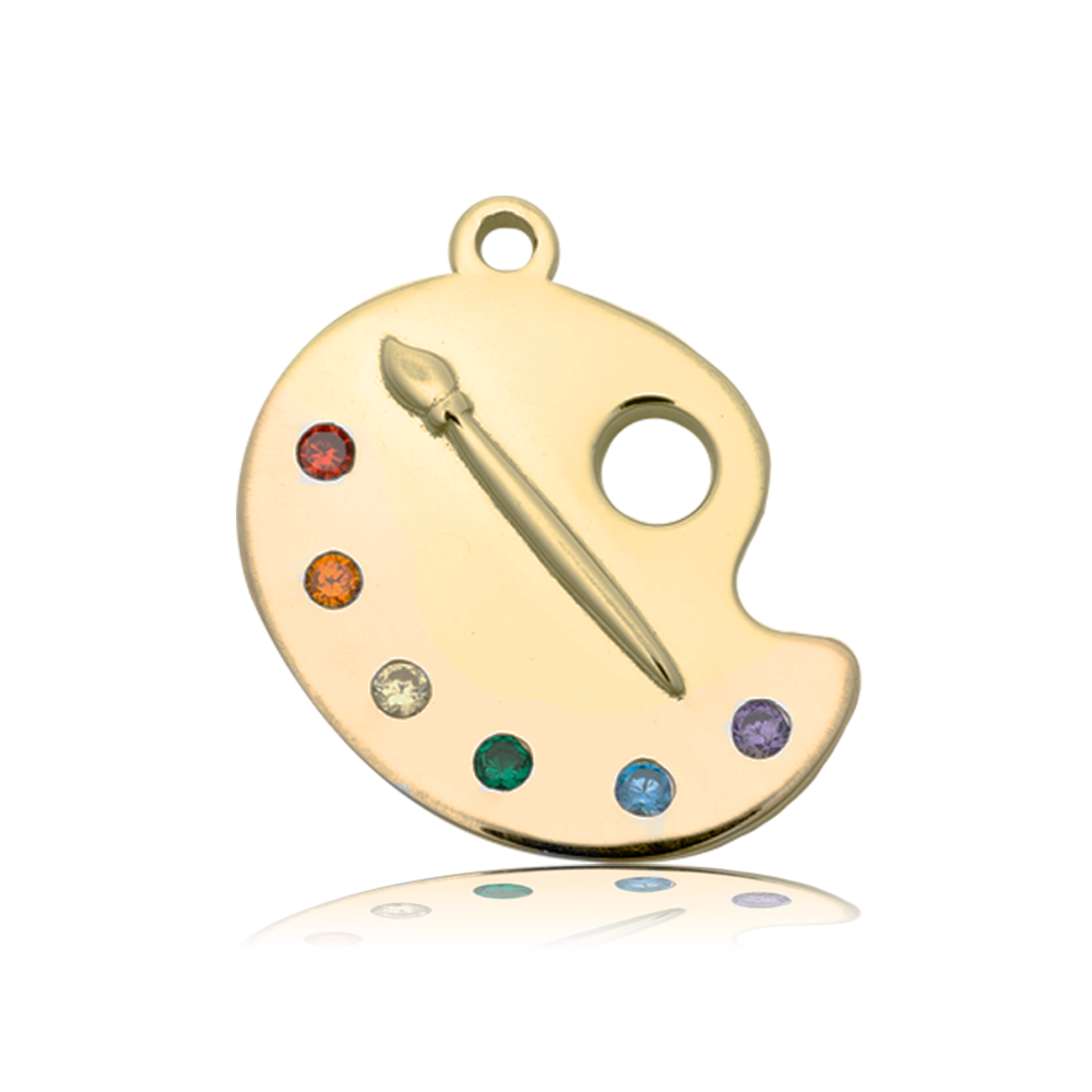 Gold Charm Collection - Green Angelite Gemstone Bracelet with Create Gold Charm