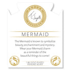 Gold Charm Collection - Green Angelite Gemstone Bracelet with Mermaid Gold Charm