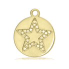 Gold Charm Collection - Green Angelite Gemstone Bracelet with Wish on A Star Gold Charm