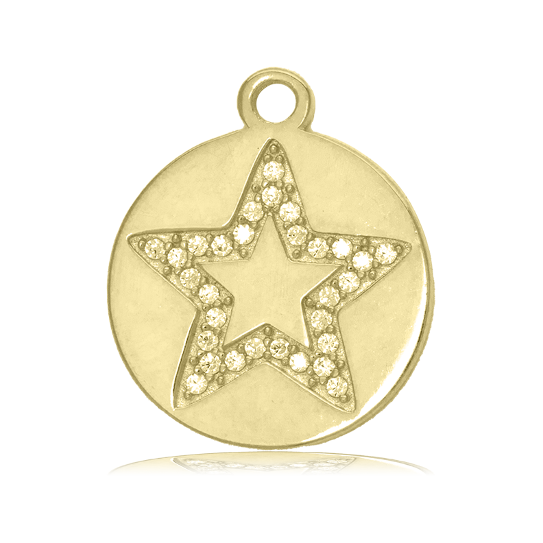 Gold Charm Collection - Green Angelite Gemstone Bracelet with Wish on A Star Gold Charm