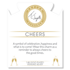 Gold Charm Collection - Multi Amazonite Gemstone Bracelet with Cheers Gold Charm
