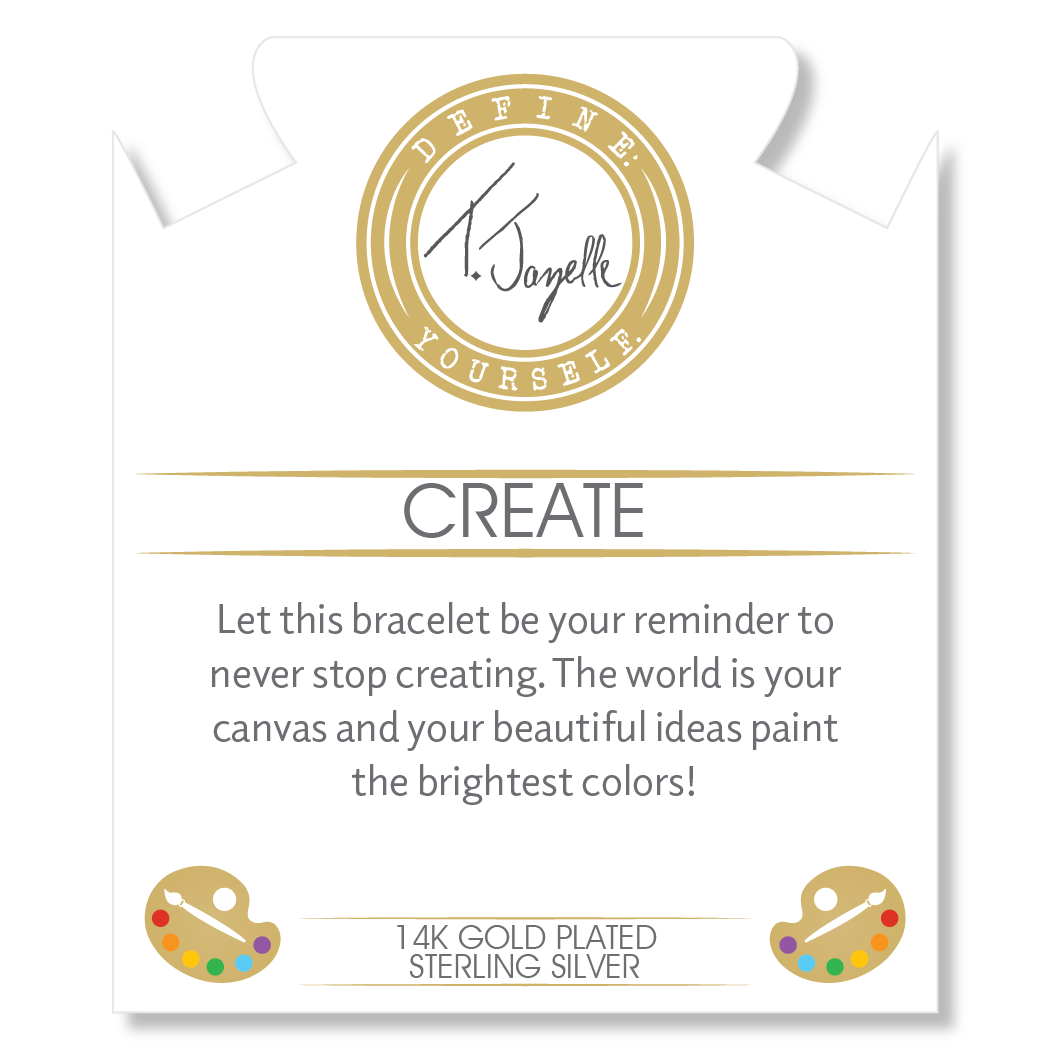 Gold Charm Collection - Multi Amazonite Gemstone Bracelet with Create Gold Charm