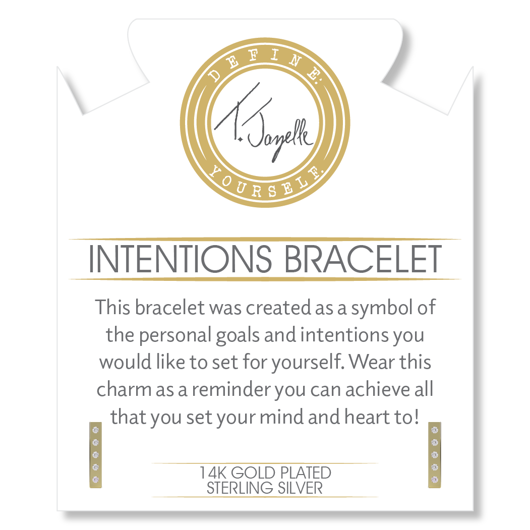 Gold Charm Collection - Multi Amazonite Gemstone Bracelet with Intentions Gold Charm