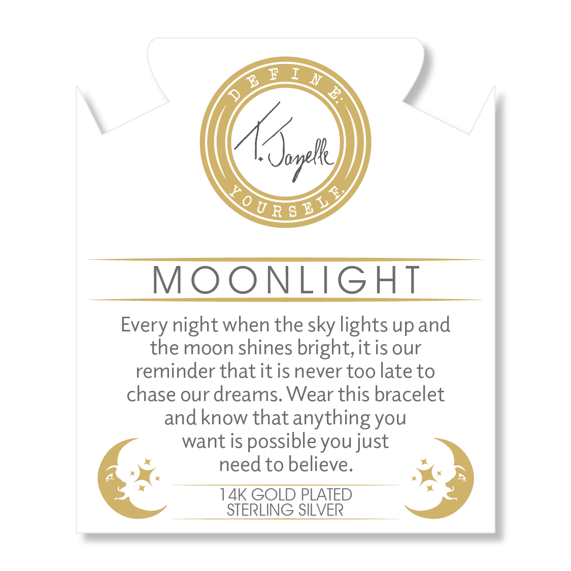 Gold Charm Collection - Multi Amazonite Gemstone Bracelet with Moonlight Gold Charm