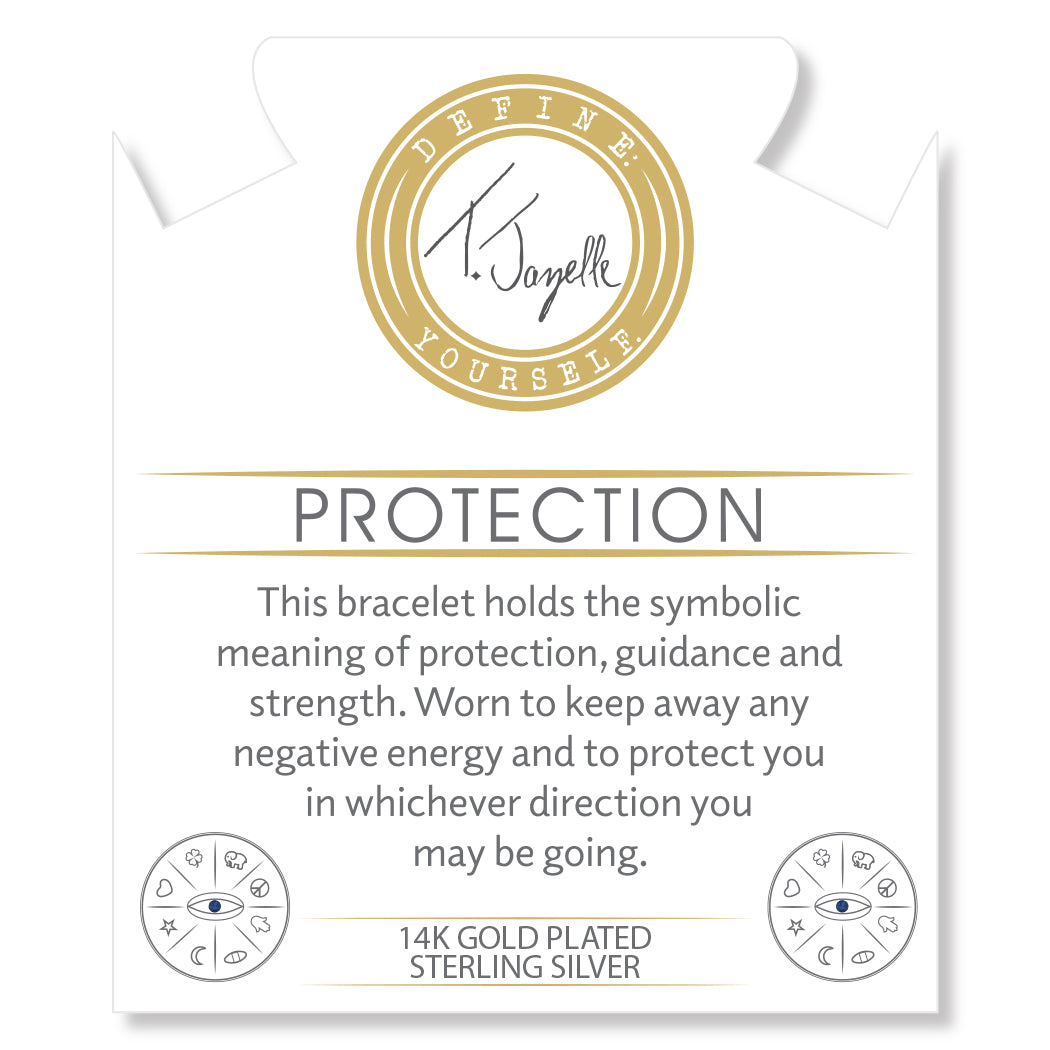 Gold Charm Collection - Peruvian Turquoise Gemstone Bracelet with Protection Gold Charm