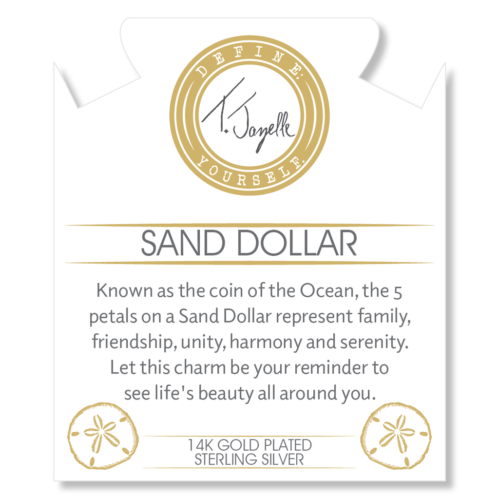 Gold Charm Collection - Peruvian Turquoise Gemstone Bracelet with Sand Dollar Gold Charm