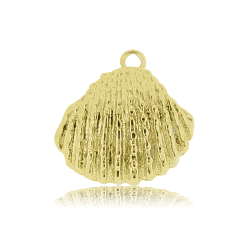 Gold Charm Collection - Peruvian Turquoise Gemstone Bracelet with Seashell Gold Charm