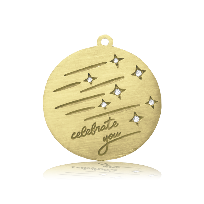 Gold Charm Collection - Robins Egg Agate Gemstone Bracelet with Birthday Wishes Gold Charm