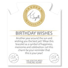 Gold Charm Collection - Robins Egg Agate Gemstone Bracelet with Birthday Wishes Gold Charm