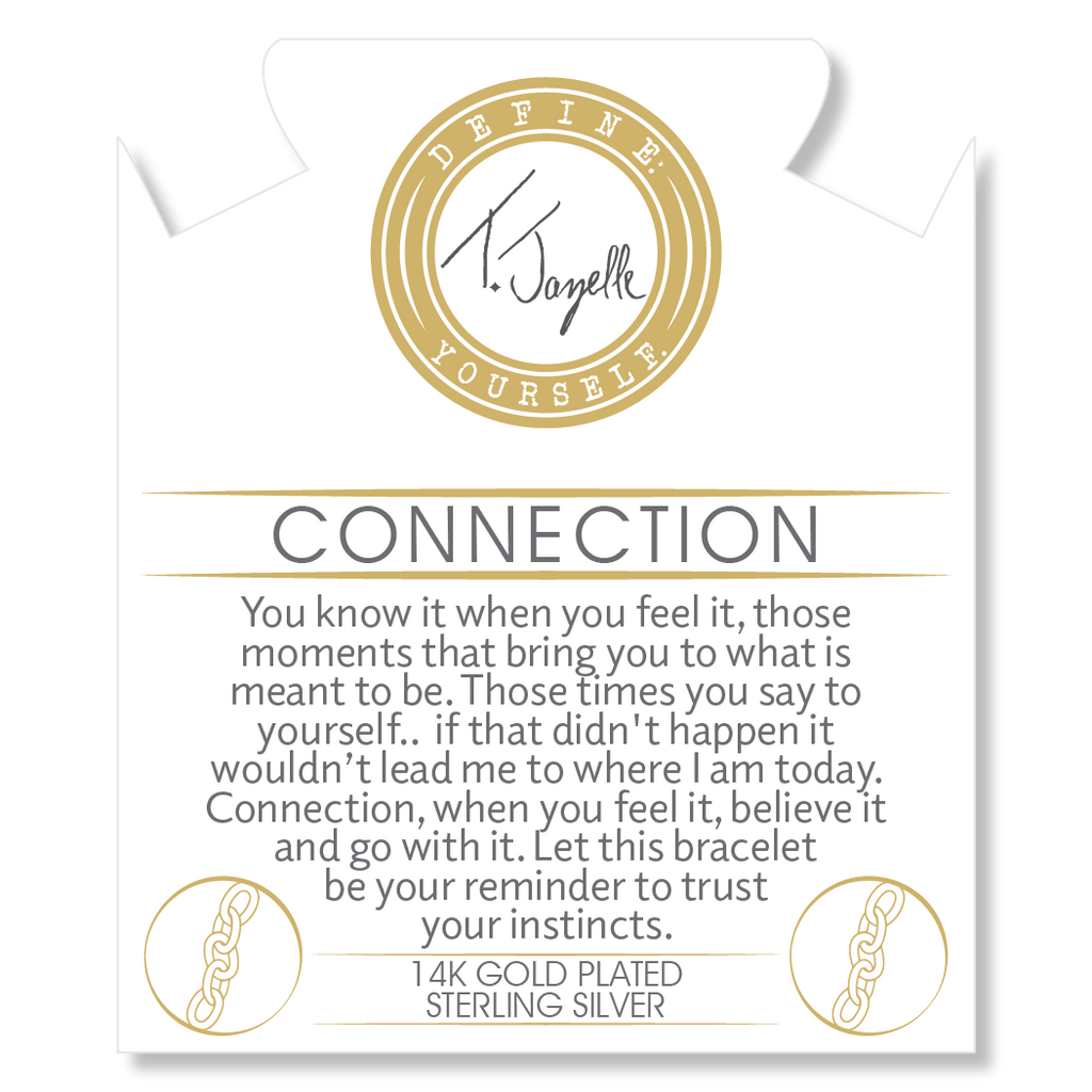 Gold Charm Collection - Robins Egg Agate Gemstone Bracelet with Connection Gold Charm