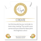 Gold Charm Collection - Robins Egg Agate Gemstone Bracelet with Create Gold Charm