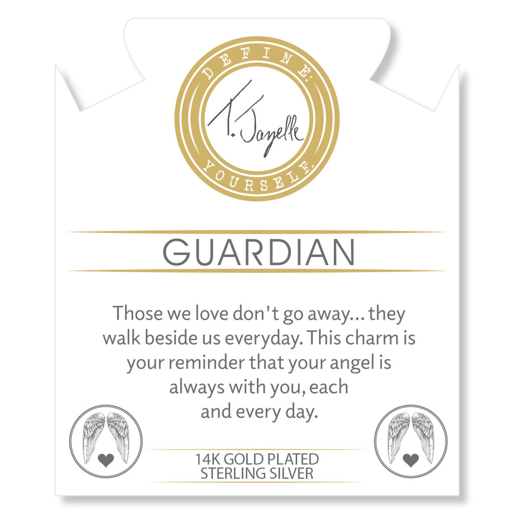 Gold Charm Collection - Robins Egg Agate Gemstone Bracelet with Guardian Gold Charm