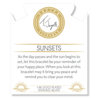 Gold Charm Collection - Robins Egg Agate Gemstone Bracelet with Sunsets Gold Charm