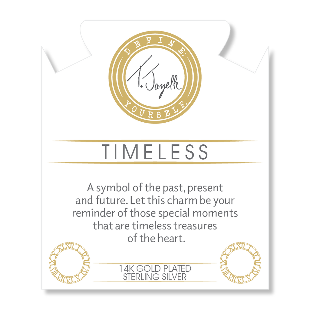 Gold Charm Collection - Robins Egg Agate Gemstone Bracelet with Timeless Gold Charm