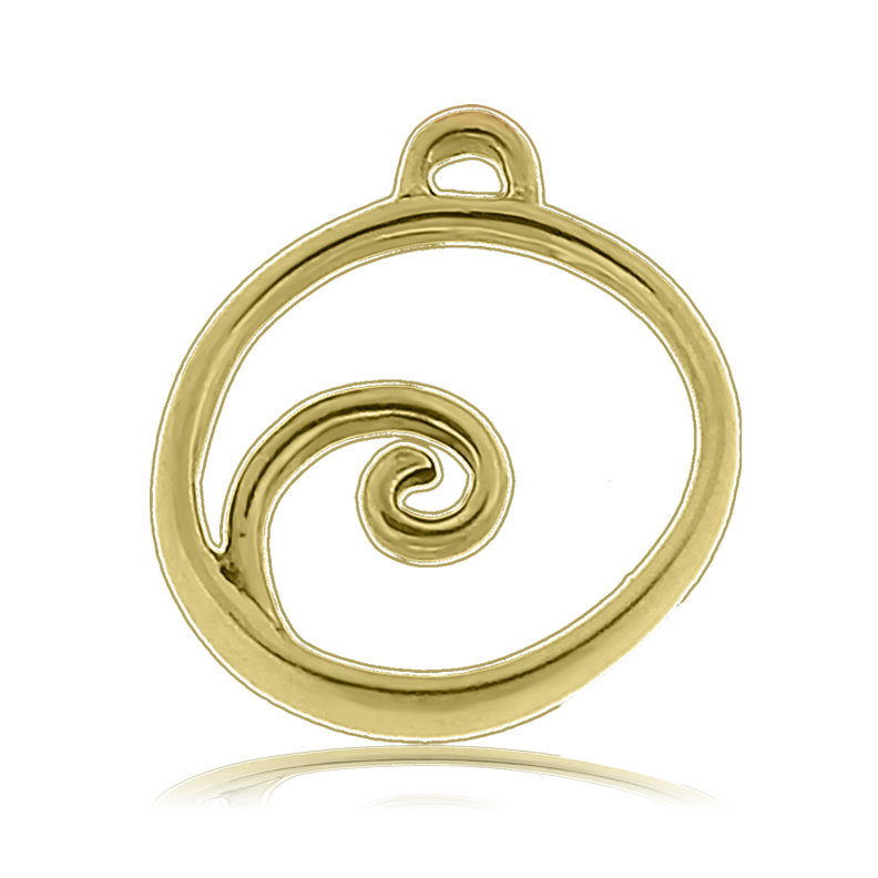 Gold Charm Collection - Robins Egg Agate Gemstone Bracelet with Wave Gold Charm