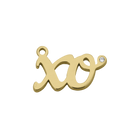 Gold Charm Collection - Robins Egg Agate Gemstone Bracelet with XO Gold Charm