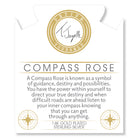 Gold Charm Collection - Sakura Agate Gemstone Bracelet with Compass Rose Gold Charm