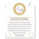 Gold Charm Collection - Sakura Agate Gemstone Bracelet with Good Karma Gold Charm