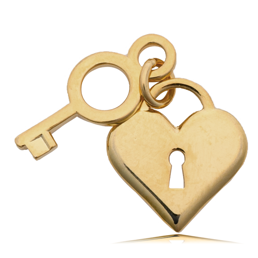 Gold Charm Collection - Sakura Agate Gemstone Bracelet with Key To My Heart Gold Charm