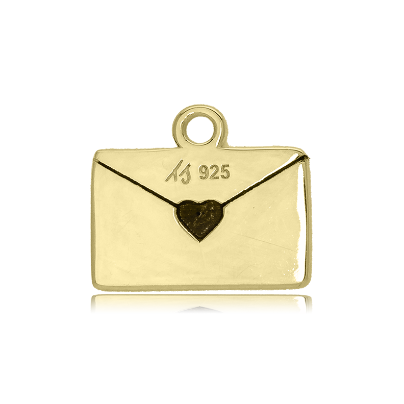 Gold Charm Collection - Sakura Agate Gemstone Bracelet with Love Letter Gold Charm