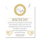 Gold Charm Collection - Sakura Agate Gemstone Bracelet with Seas The Day Gold Charm