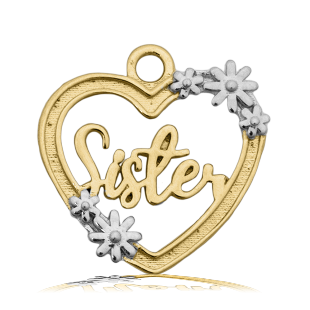 Gold Charm Collection - Sakura Agate Gemstone Bracelet with Sister Heart Gold Charm