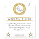 Gold Charm Collection - Sakura Agate Gemstone Bracelet with Wish on a Star Gold Charm