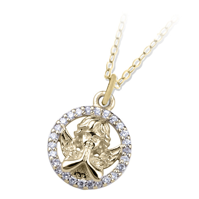 Gold Cherub Charm Necklace